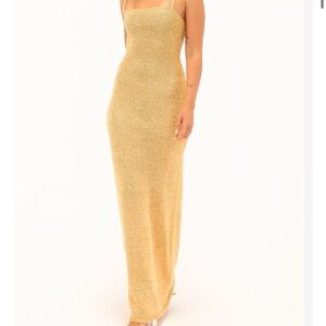 Palm Beach Maxi Dress | Gold Sequin - M